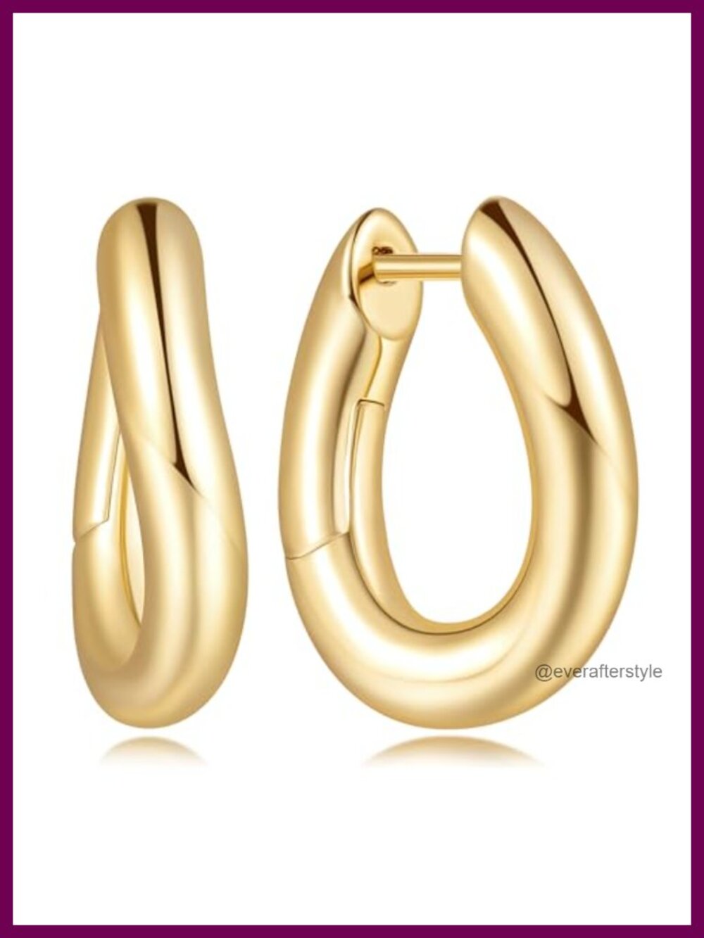14K Gold Plated Teardrop Huggie Hoop Earrings for Women